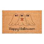17" X 29" Black And Natural Halloween Halloween Happy Halloween Outdoor Coir Door Mat