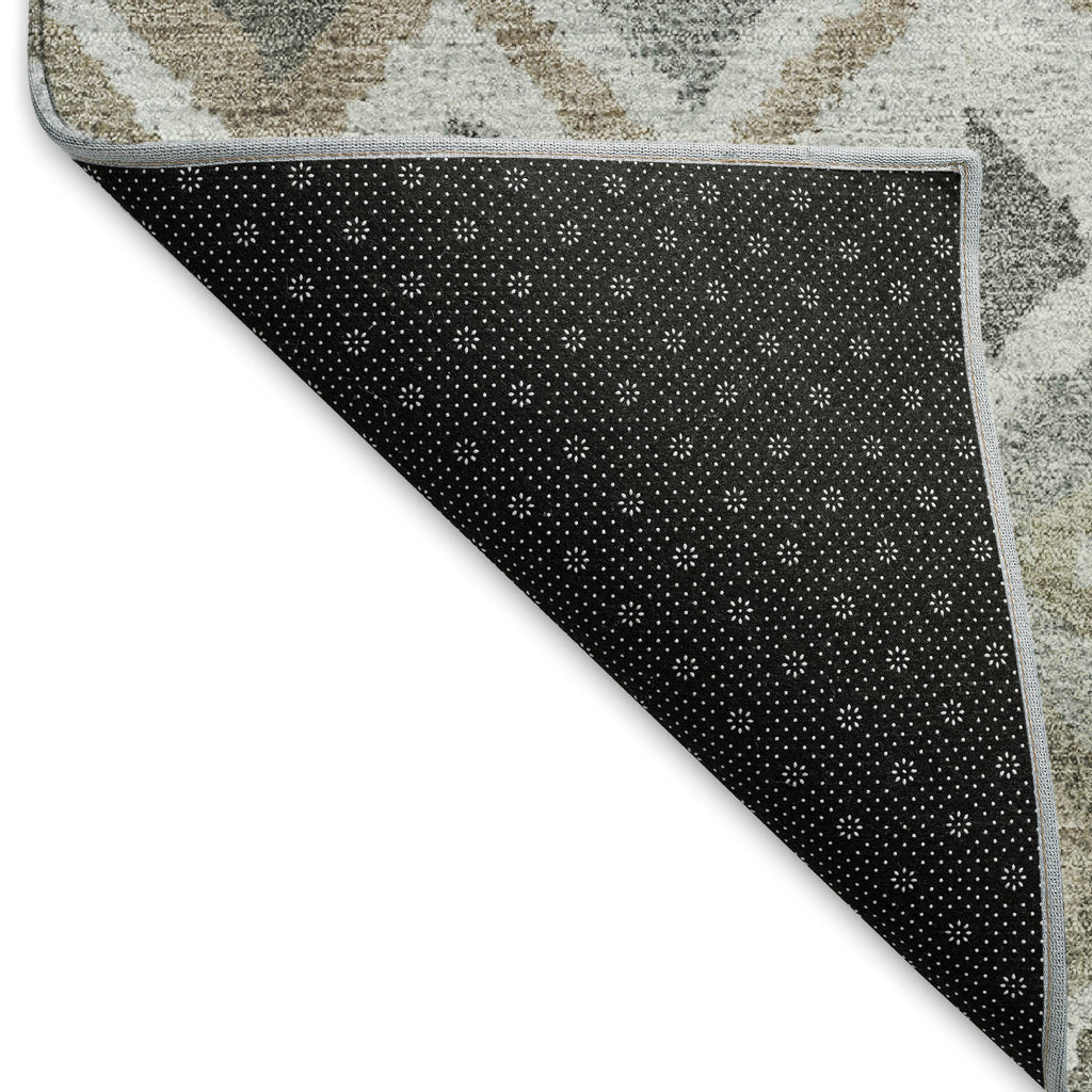 8' X 10' Pewter Ivory And Tan Geometric Washable Indoor Outdoor Area Rug-5