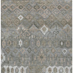 8' X 10' Pewter Ivory And Tan Geometric Washable Indoor Outdoor Area Rug-3