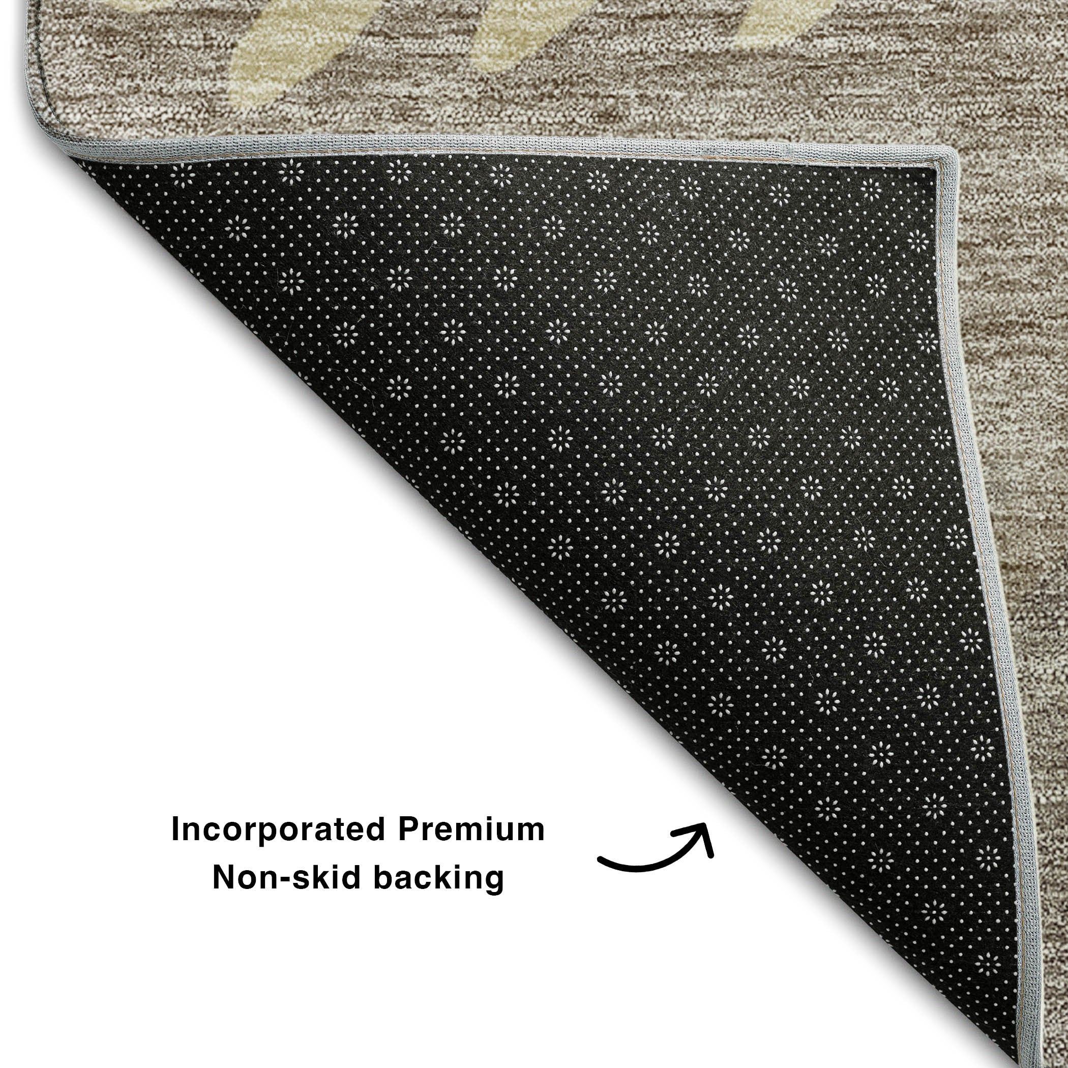 8' X 10' Taupe Gray And Beige Striped Washable Area Rug With UV Protection-5