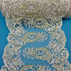 Corded Double Sided Lace Trimming Embroidered on 100% Polyester Net Mesh | Lace USA - 97039W/2-1