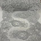 Corded Double Sided Lace Trimming Embroidered on 100% Polyester Net Mesh | Lace USA - 97039W/2-3