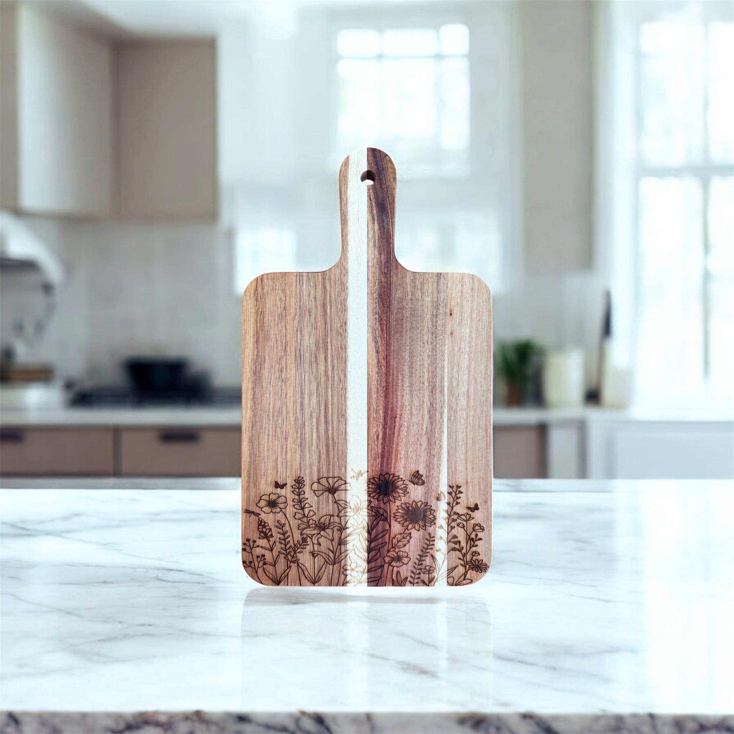 Mushroom Acacia Cutting Board, Engraved Cutting Board