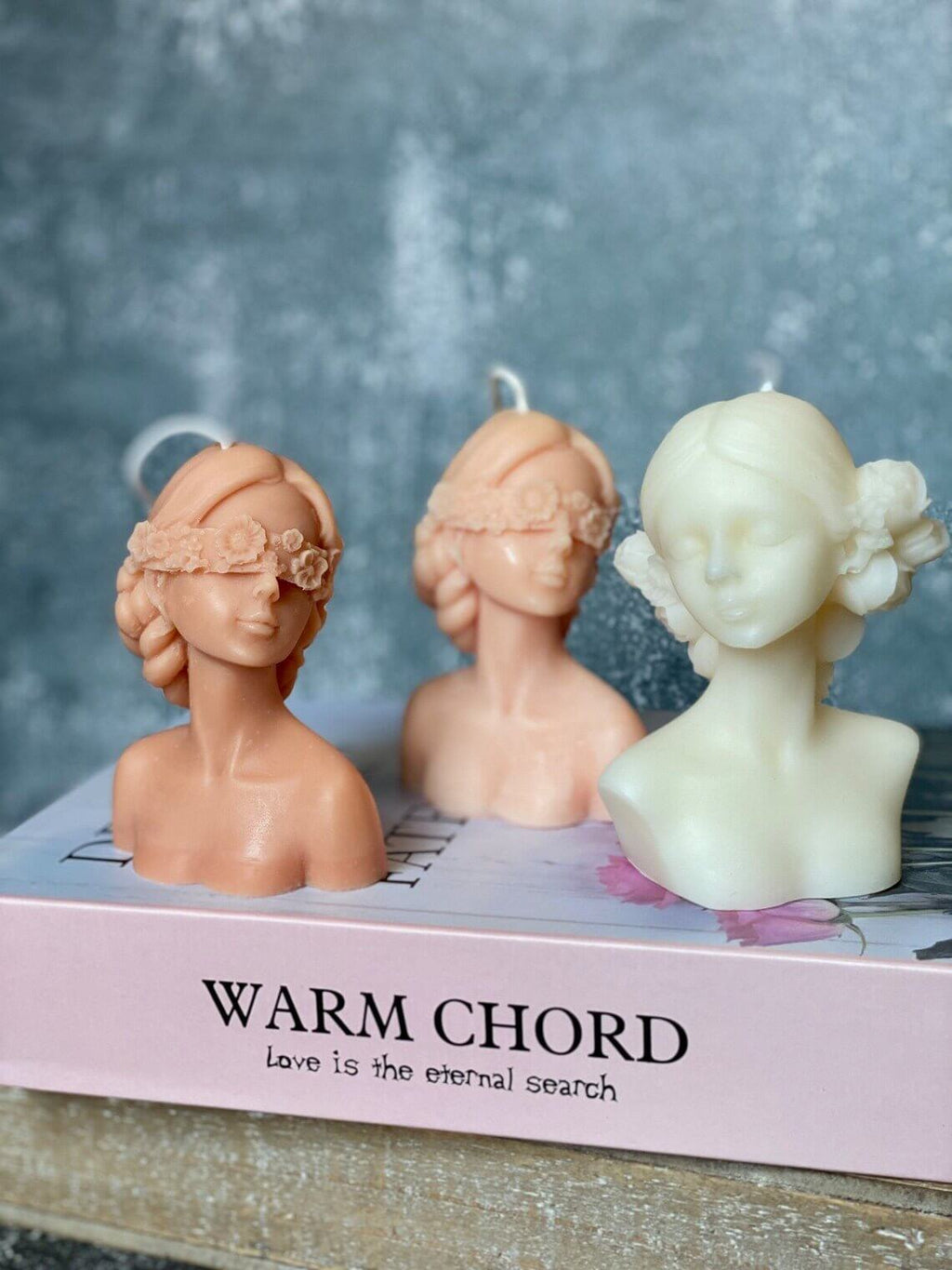 Flower Girl & Blindfolded Lady Candles - Stunning Blindfolded Flower Girl Candle