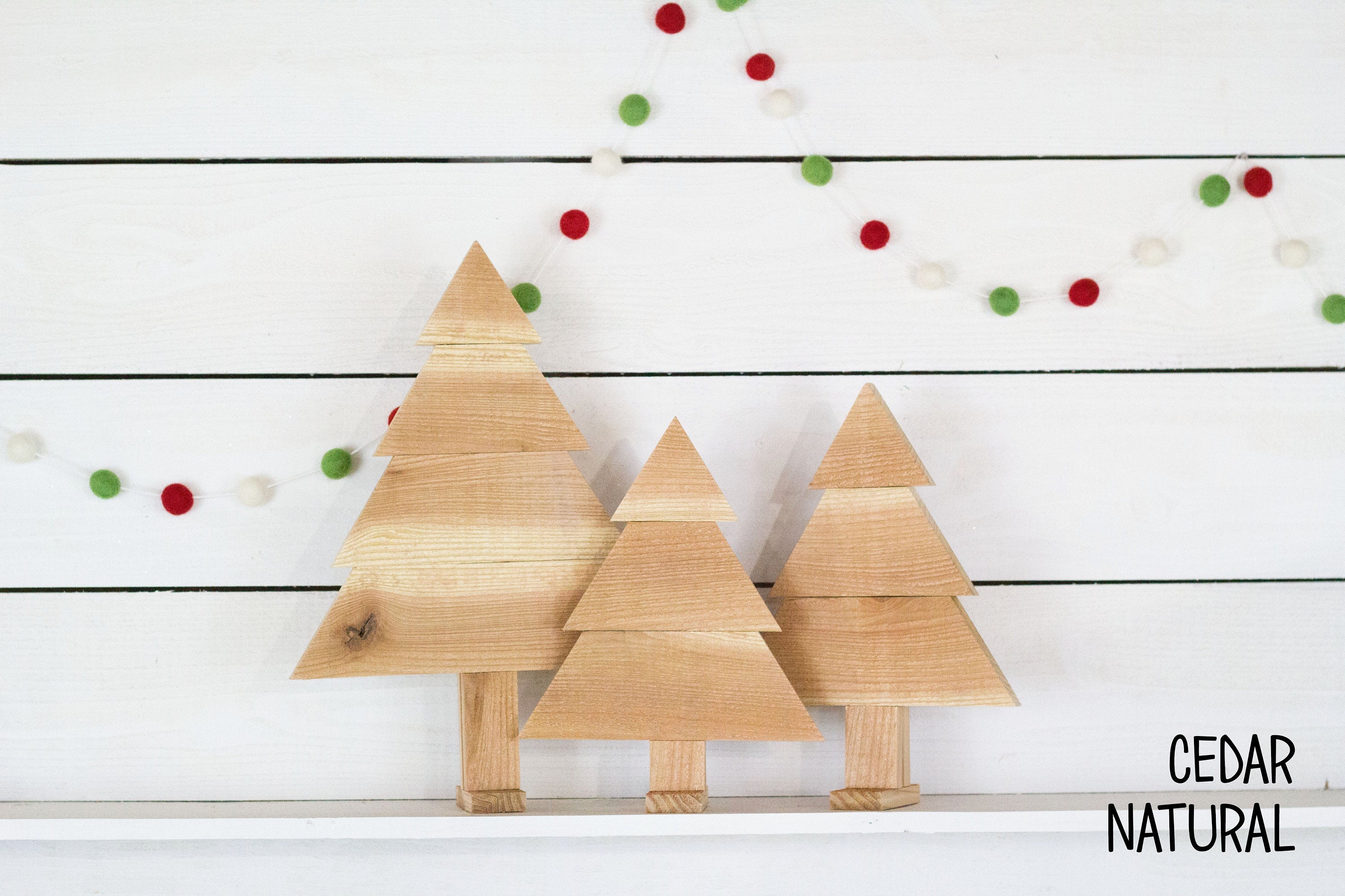 Set of 3 Rustic Christmas Trees