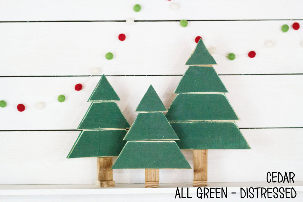 Set of 3 Rustic Christmas Trees