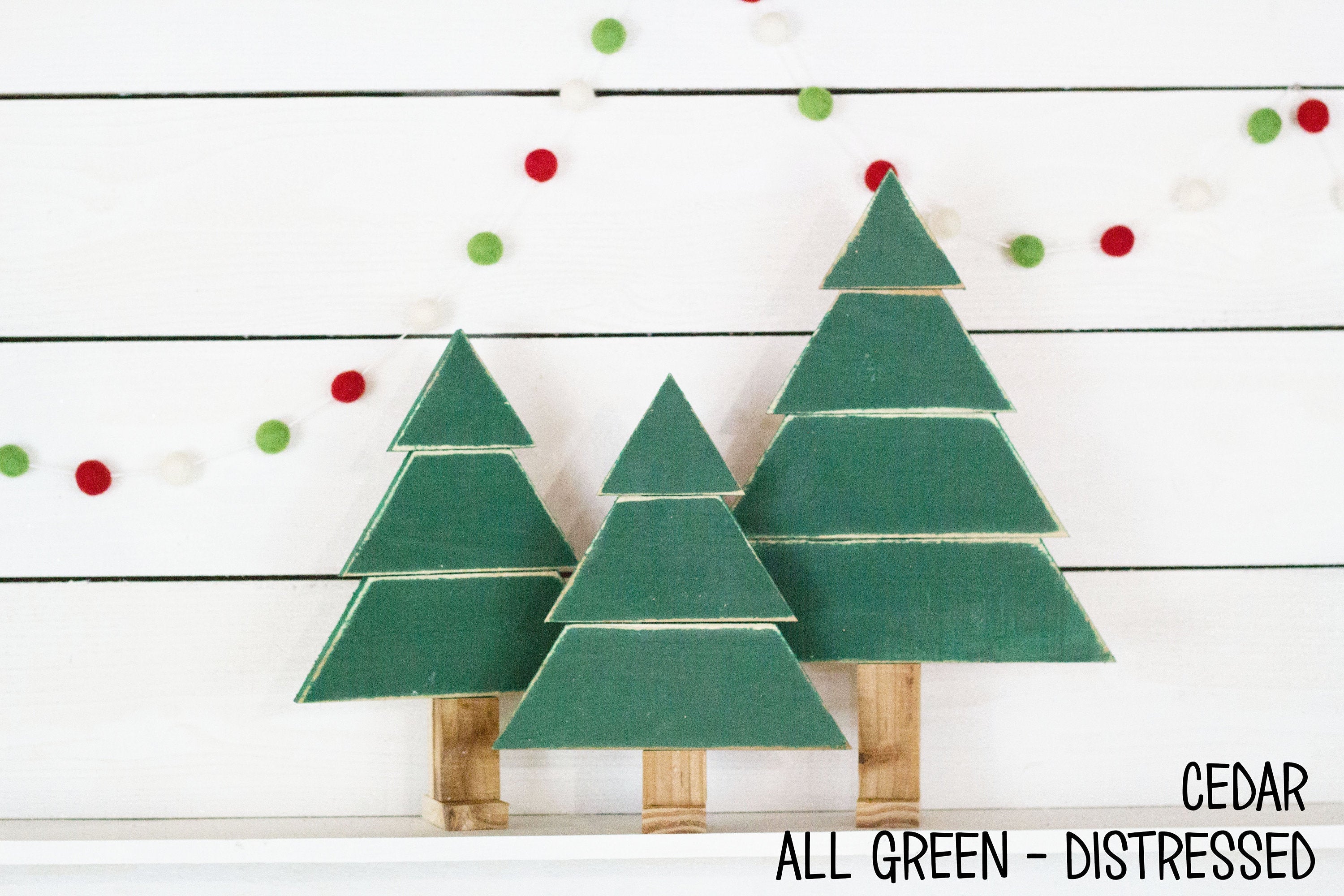 Set of 3 Rustic Christmas Trees