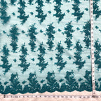 Corded Bridal Lace Fabric Embroidered on 100% Polyester Net Mesh | Lace USA - 96916W-1