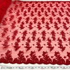 Corded Bridal Lace Fabric Embroidered on 100% Polyester Net Mesh | Lace USA - 96916W-6