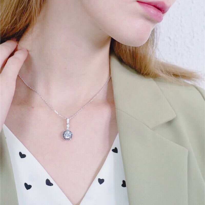 Sterling Silver Fine Jewelry Trendy Engagement Necklaces Pendants for Women Wedding Pendants Bijoux