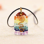 7 Chakra Crystal Stone Necklace Reiki Healing Orgonite Pendant Rainbow Healing Jewelry Resin Pendant Jewelry