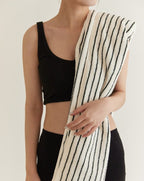 Retro Style 100% ORGANIC Combed Cotton Striped Bath Towel
