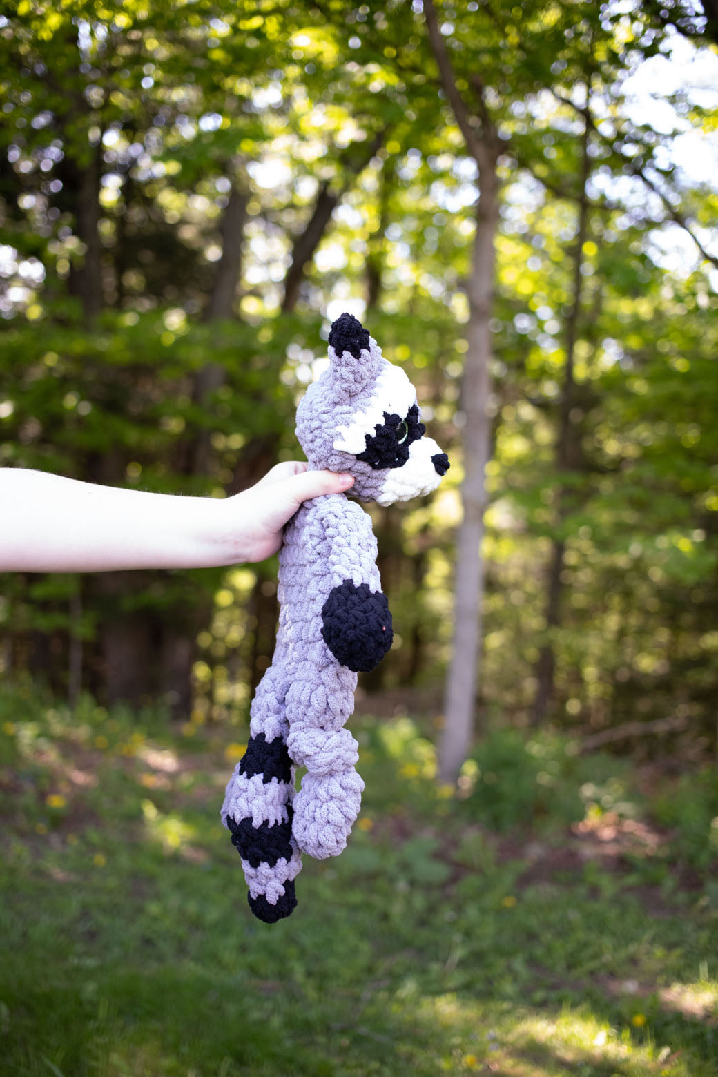 Raccoon Lovey, Raccoon Stuffed Animal, Crochet Raccoon Snuggler